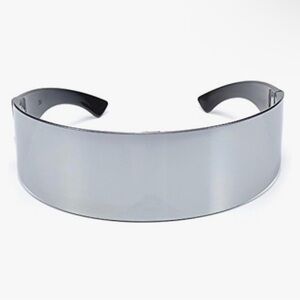 Futuristic Shield Visor Sunglasses in Mirrored Silver